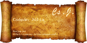 Csépán Júlia névjegykártya